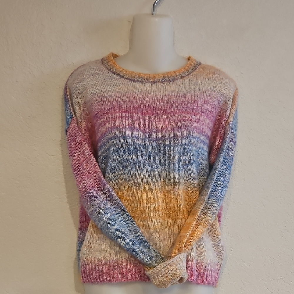 Rails | Women's Camille Rainbow Colorful Knit Crew Neck Wool Mohair Sweater XS